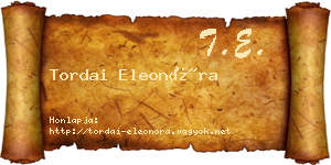 Tordai Eleonóra névjegykártya