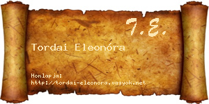 Tordai Eleonóra névjegykártya